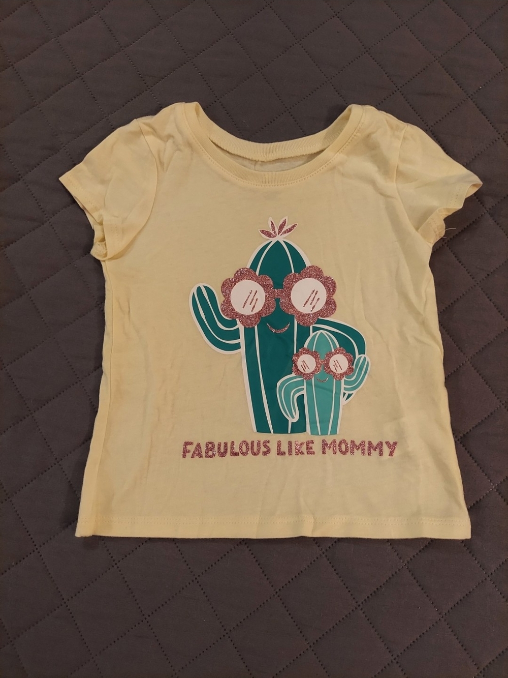 Girls Yellow Cactus Graphic Tee - Fabulous Like Mommy
